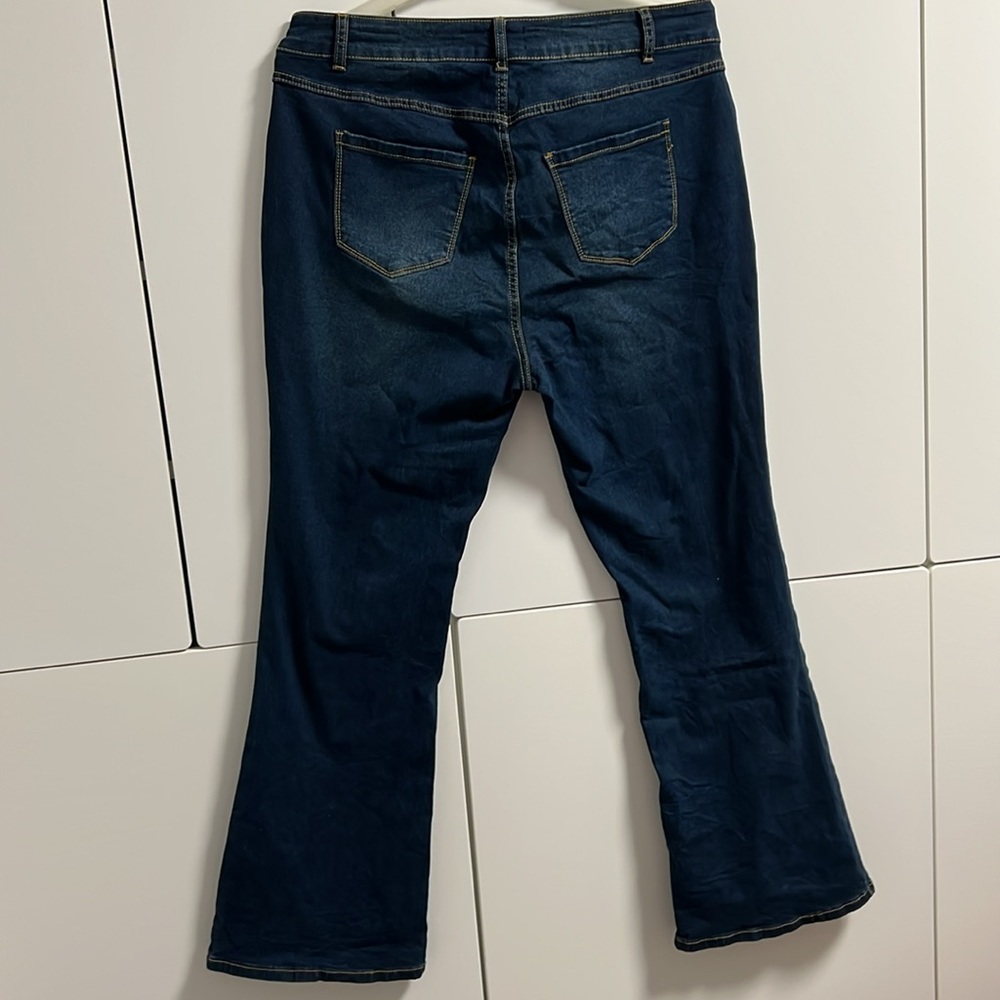 BloomChic Blue Flare Wide Leg Jeans - Picture 9 of 11